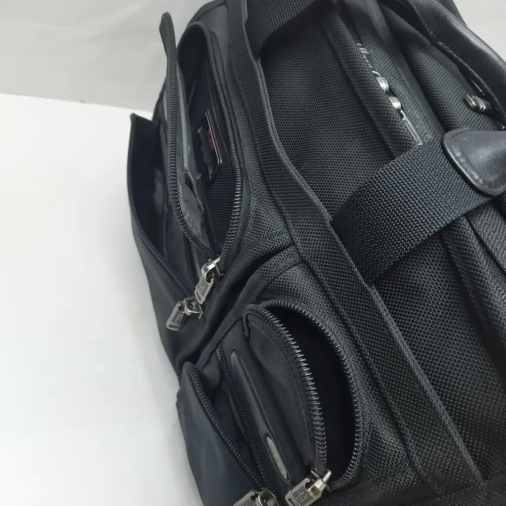 Tumi Two Way Black Nylon Expandable Organizer Business Briefcase Crossbody Bag